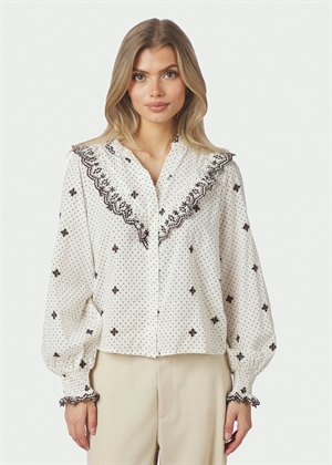 Degas Dot bluse Offwhite Neo Noir 